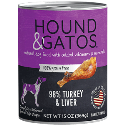 Hound & Gatos 98% Turkey & Turkey Liver Canned Dog Food 13oz - 12 Case Hound & Gatos, turkey, Canned, Dog Food, hound, gatos, hound and gatos, turkey liver